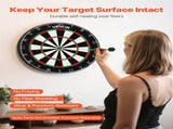 Dart Board, High-Grade Self-Healing Sisal Fiber Dartboard with Staple-Free Bullseye, Blade Wire & V952-JMFBPFZJM1357B09N001V0