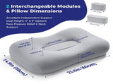 Side Sleeper Pillow - Face & Neck Relief, Dual-Mode 2-in-1, 60D Memory Foam, Dual-Height 4" & 5", V1107-115-96914-GRY