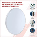 70cm Round Wall Mirror Bathroom Makeup Mirror by Della Francesca V63-833681