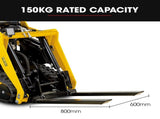 BAUMR-AG Pallet Forks Accessory for BSR5000 Mini Loader Skid Steer, Quick Connect Hydraulics, 150kg V219-GSDACCPCPF8A