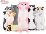 Long Cat Plush Pillow Cat Plush Toy PP Fabric Pillow Soft Cat Pillow Cat-Themed - Pink - Size 43.3in V1107-115-50779-PNK4