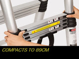 Bullet 3.8m Multipurpose Telescopic Folding Ladder Aluminium Alloy Extension V219-LDRTELBULA38A