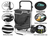Foldable Shopping Trolley Cart Multifunctional Large Capacity Hand Carry Bag Aluminium Frame with V985-SHOPPINGTROLLEY