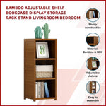 Bamboo Adjustable Shelf Bookcase Display Storage Rack Stand Livingroom Bedroom V63-838201