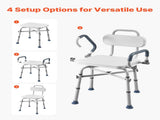 Swivel Shower Chair with Arms Back, 227 kg Load Heavy Duty Bench Seat for Inside Shower Stall V952-GDSYGZYTLSLKHO50K001V0
