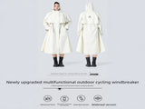 Beige L Size Long Trench Style Waterproof Raincoat for Women - Fashionable Outdoor Hiking Cycling V888-ELOSUNG56806-2