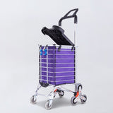 GOMINIMO Foldable Aluminum Shopping Trolley Cart with Wheels and Lids V227-3720262003670