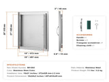 BBQ Access Door, 457x610 mm Single Outdoor Kitchen Door, Stainless Steel Flush Mount Door, Wall V952-DMMBSCJMYS18HT3RAV0