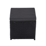 Ella 8-Seater Modular Outdoor Garden Lounge and Dining Set with Table and Stools in Black V264-OTF-526S-BLK