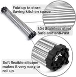 2 Pack Large Stainless Steel Roll Up Dish Drying Rack with Utensil Holder for Home Kitchen V178-36044