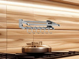 Kitchen Utensil Hooks, Kitchen Rail Kitchen Utensils Rack, No Drilling Adhesive Stainless Steel V1192-AZ-W-29666
