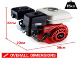 Baumr-AG 6.5HP Petrol Stationary Engine Motor 4-Stroke OHV Horizontal Shaft Recoil Start V219-ENGPTLBMRC20R