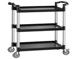 Utility Cart, 300 lbs Load Capacity, 3-tier Utility Plastic Cart with 360&deg Swivel Wheels V952-SXSYTCZHHS3C7ALPWV0