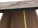 Dining Table MDF Ceramic Glass Table Top Extendable Decorative Stripe V43-DT-VNS