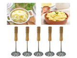 5pcs Potato Masher Portable Stainless Steel Wooden Handle Manual Spud Smasher Kitchen Tool V1294-YM0626-3118220316211