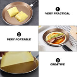 Flat Bottom Nonstick Frying Pan with Bakelite Handle for Kitchen Golden Aluminum V1369-AZ3-W-21430