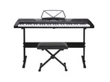 Alpha 61 Keys Electronic Piano Keyboard Digital Electric w/ Stand Stool Lighted EK-KL-91M-BK-H-B01