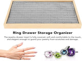 Rings Organizer Tray, 100 Slots Ring Earrings Trays Velvet Jewelry Display Tray Earring Storage Box V1259-DP01-A-802