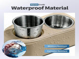 Stainless Steel Double Pontoon Cup Holder with Side Pocket, Marine Drink Holder for Boat Seats, RVs, V1189-LC-AMZ-00129