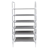 Light Grey Metal Shoe Rack with Multiple Tiers and Handle, Home Storage Organizer for Shoes and V1192-AZ-W-34352