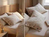 Linen Pillowcase Set - Button Closure Pillow Covers 48x74cm for Home Bedding V888-ELOSUNG54961-2