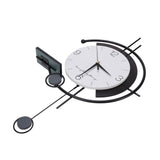 Modern Simple Wall Clock Iron Art Silent Movement Decorative Wall Clock Black White V1294-YM0901-3115250011011
