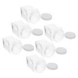Set of 6 Reusable Transparent Square Storage Jars with Wide Mouth and Airtight Sealed Lids for V1369-AZ3-W-22875