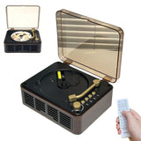 Retro CD Music Player with Bluetooth and FM Radio Multifunctional Home Audio System Brown V1263-JX-6955-2