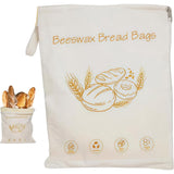 Wide Zipper Access Cotton & Beeswax Bread Bags, 17*13In Reusable Organic Cotton Food Storage Bags to V1366-AZ2-W-11490