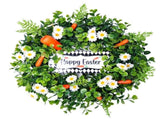 Easter Carrot Wreath Daisy Eucalyptus Wreath Indoor Outdoor Happy Easter Hanging Ornaments Home V1294-YM0523-10337126