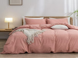 Pink 1.8m Luxurious Soft Brushed Microfiber 4-Piece Bedding Set - Pure Color V888-ELOSUNG19451