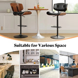 SERENIT European Wooden Black Modern Bar Stools Swivel Bar Stool Chair Counter Height V255-SE-BS5517-BLACK