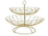 2 Tier Fruit Bowl Modern Nordic Design Geometric Detachable Gold Fruit Basket for Home Decoration V1294-YM0714-3118210368911