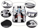 Travel Backpack Multi-Functional Backpack Convertible Backpack Shoe Compartment - Black - Size M V1347-127-09392-BLK-M