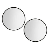 Embellir 2 Wall Mirror Makeup 90cm Home Decor Framed Mirrors Bathroom Round Black MM-E-WALL-ROU-BK-90-X2