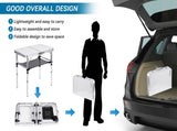 Portable Folding Camping Table with Aluminum Frame - Lightweight 60x40x50cm Picnic Table with Mesh V888-ELOSUNG18462