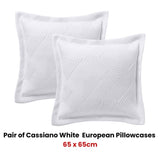 Bianca Pair of Cassiano White European Pillowcases 65 x 65cm V442-BCA-PILLOWC-CASSIANO-WHITE-EU