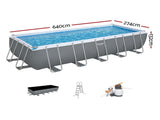 Bestway Swimming Pool 640x274x132cm Steel Frame Above Ground Pools Filter Pump Ladder 19281L BW-POOL-SQ-640-5612