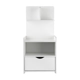 Artiss Bedside Table 1 Drawer with Shelves - EVERMORE White FURNI-G-BSIDE-P16-WH