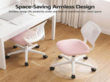 Artiss Ergonomic Office Chair Armless Study Chair Height Adjustable for Girls Boys Teens Pink OCHAIR-M-1006-PK