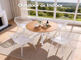 Gardeon 5PCS Outdoor Dining Set Table and Chairs Patio Garden Furniture Diamond FF-DIN-PP130-5SET-WH