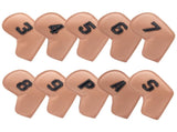 Khaki Golf Iron Head Covers Set of 10 - Waterproof PU Leather Club Protectors with Embroidered V888-ELOSUNG23723