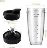 Blender Replacement Parts for Ninja, 24oz Ninja Blender Cups with To-Go Lids, 7 Fins Extractor V1258-DP02-C-106
