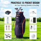 Golf Cart Bag with 14 Way Organizer Divider Top, 36 13 Pockets Premium Cart Bag, Durable 600D V952-LSSTBLSSTB36441FQV0