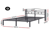 Artiss Bed Frame Queen Size with Charging Station WAVE MBED-D-WAVE-Q-BK-AB
