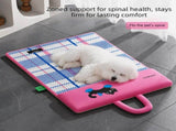 Blue Foldable Pet Cooling Mat and Green Pet Hair Cleaner Set - Double-Sided Dog Bed Pad with V888-ELOSUNG54951-1