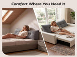 Giselle Headboard Pillow for Sitting in Bed, Upgraded Shredded Foam Reading Wedge Cushion for Lumbar HBP-WAVBTN-COR-GY-D