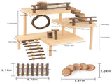 Hamster Climbing Toys Wooden Playing Activity Set, Activity Playground Climb s for V1366-AZ2-W-09980