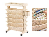 Slim Storage Cart Multi Layer Versatile Dual Sided Slim Rolling Cart Organizer Mobile Shelf for Home V1294-YM0901-3117240227411