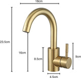 Faucet - Kitchen Faucet - Sink Faucet - 360&deg Rotatable Mixer Tap - Stainless Steel - Gold - with V1188-NK-BOL-231